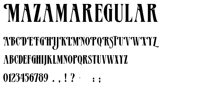 MazamaRegular font