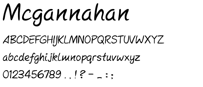 Mcgannahan font