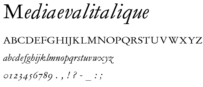 MediaevalItalique font