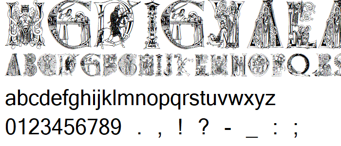 MedievalAlphabet font