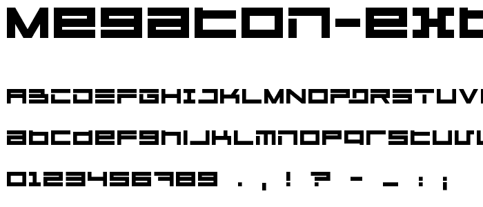 Megaton Extras font