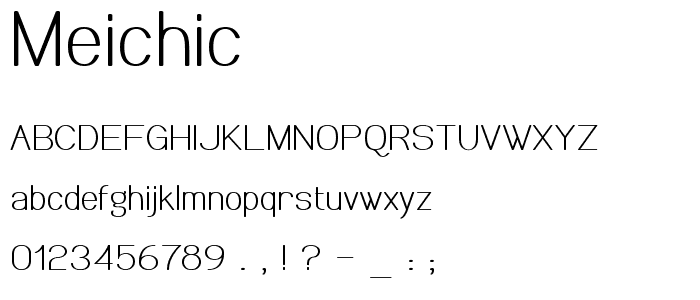 Meichic font