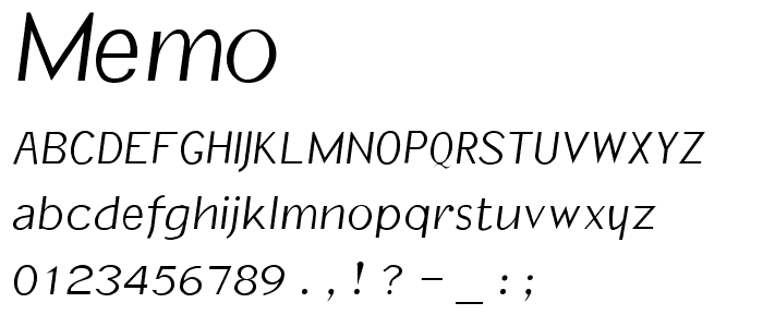 Memo font