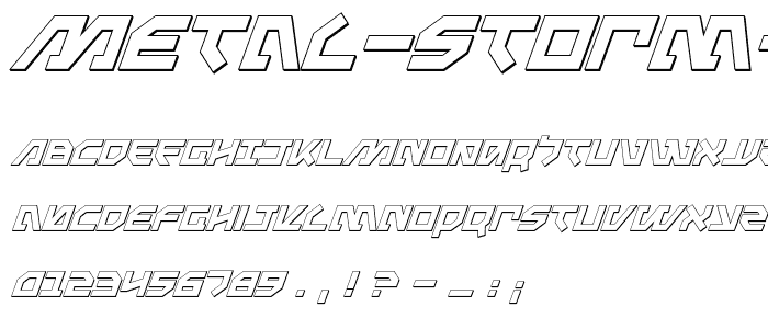 Metal Storm 3D Italic font