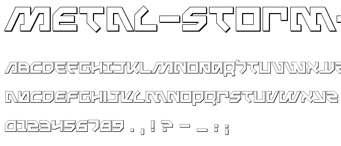 Metal Storm 3D font