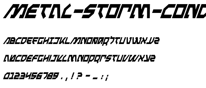 Metal Storm Condensed Italic font
