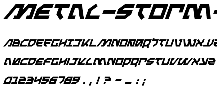 Metal Storm Italic font