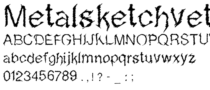 MetalSketchveticaRegular font