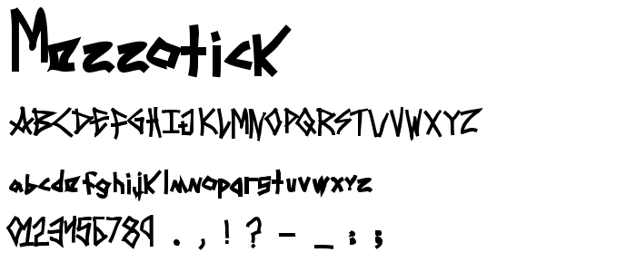 Mezzotick font