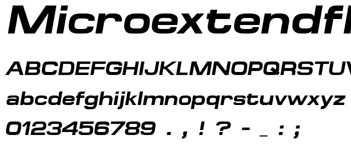 MicroExtendFLF-BoldItalic font