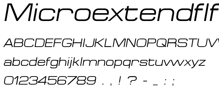 MicroExtendFLF-Italic font