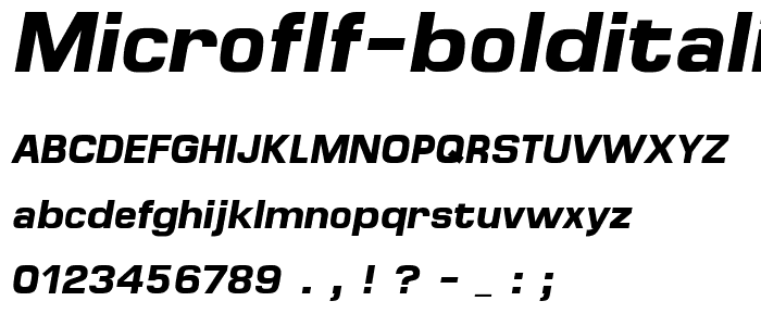 MicroFLF-BoldItalic font