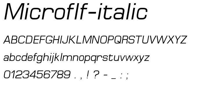 MicroFLF-Italic font