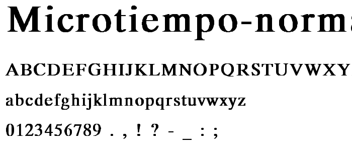 MicroTiempo Normal Bold font