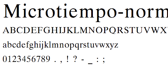 MicroTiempo-Normal font