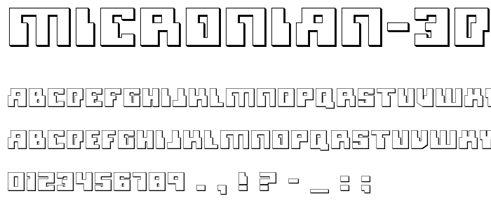 Micronian 3D font