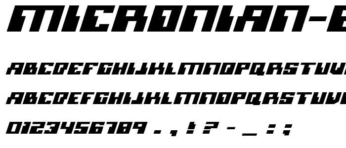 Micronian Expanded Italic font
