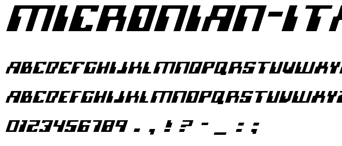 Micronian Italic font