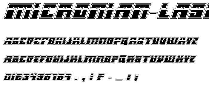 Micronian Laser Academy Italic font