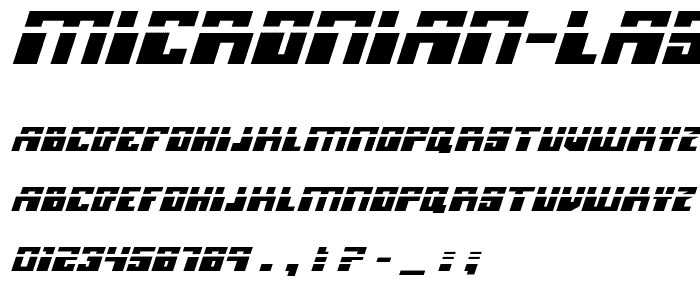 Micronian Laser Italic font