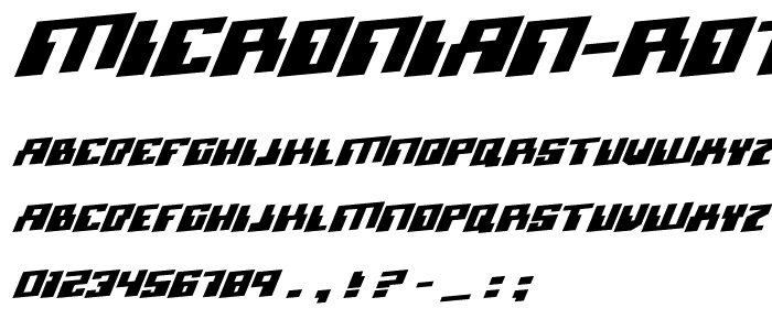 Micronian Rotalic font