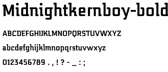 MidnightKernboy-Bold font