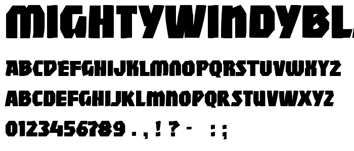 MightyWindyBlack font