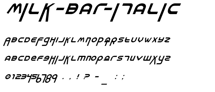 Milk Bar Italic font