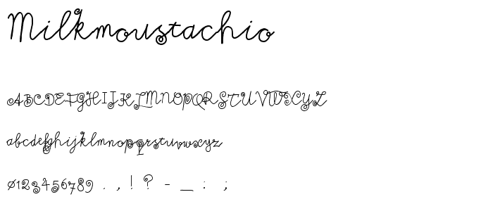 Milkmoustachio font