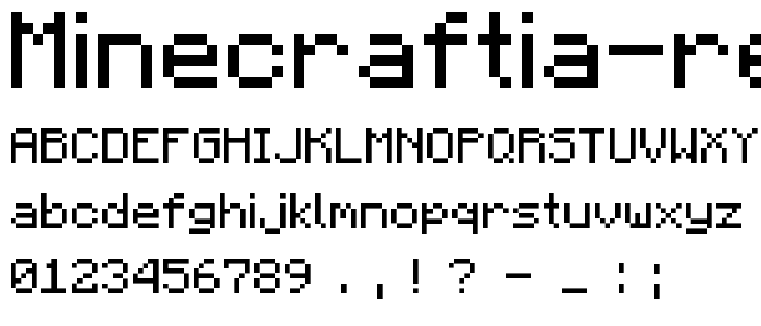 Minecraftia Regular font