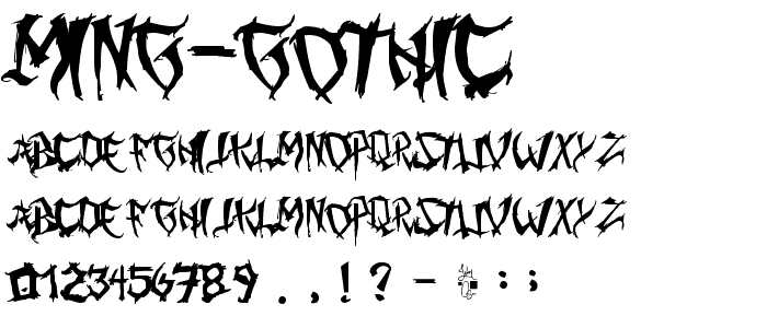 Ming Gothic font