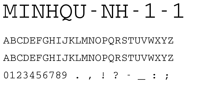 MinhQu nH 1 1 font