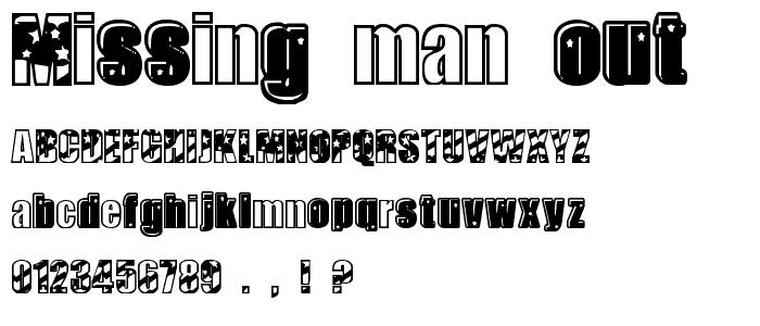 Missing man out font