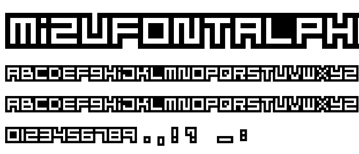 MizuFontAlphabet font