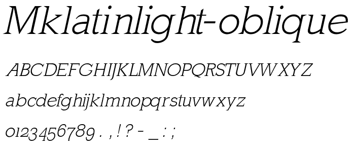 MkLatinLight-Oblique font