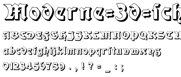 Moderne 3D Schwabacher font