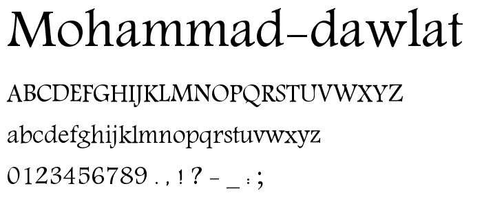 Mohammad Dawlat font