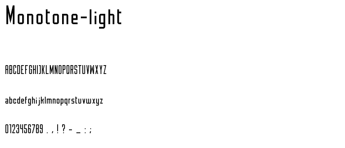 Monotone Light font