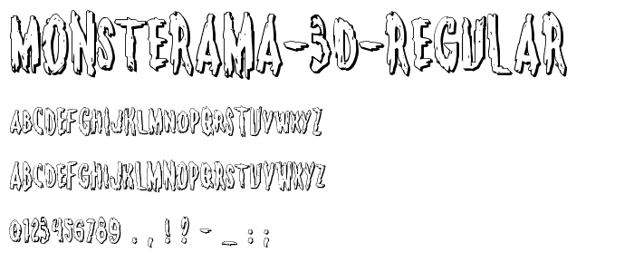 Monsterama 3D Regular font