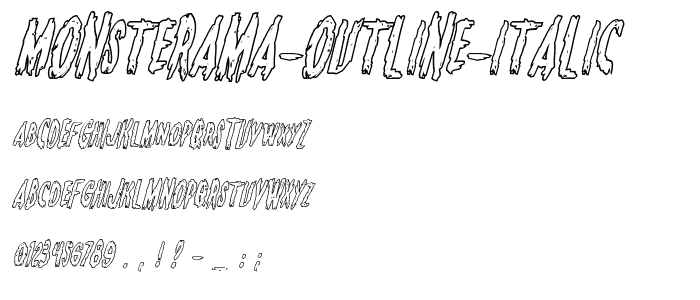 Monsterama Outline Italic font