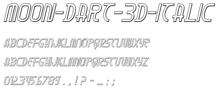 Moon Dart 3D Italic font