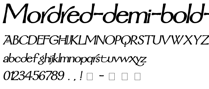 Mordred Demi Bold Italic font
