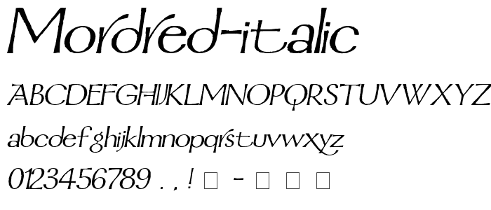 Mordred Italic font