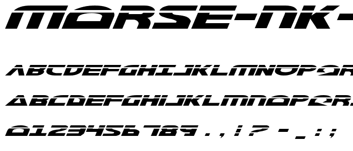 Morse NK Laser Italic font
