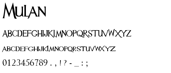 Mulan font