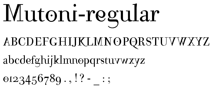 Mutoni Regular font