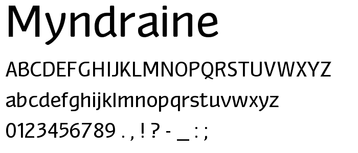 Myndraine font