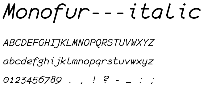 monofur  italic font