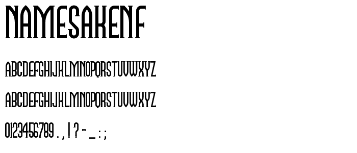 NamesakeNF font