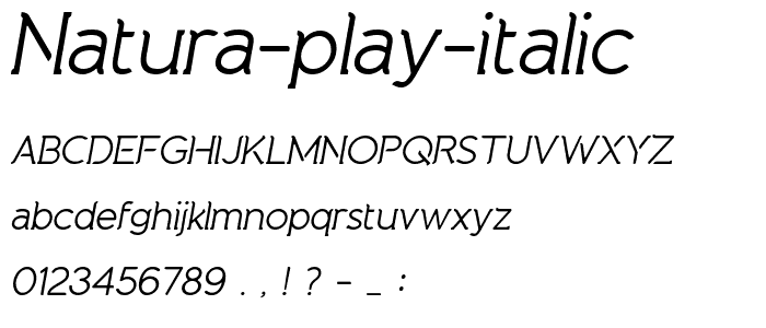 Natura Play Italic font
